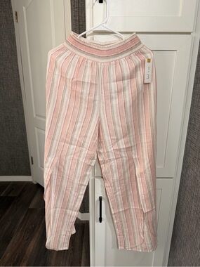 Striped Pink and White Lightweight Lounge Pants